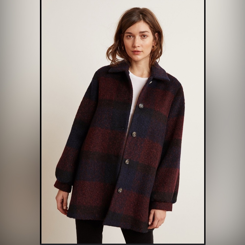 Velvet by graham and Spencer Burgundy and Navy Pea Coat